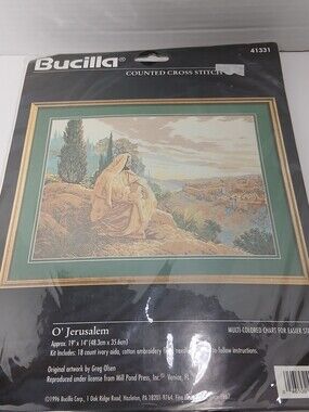 New Bucilla O Jerusalem Jesus Holy Land Counted Cross Stitch Kit Greg Olsen